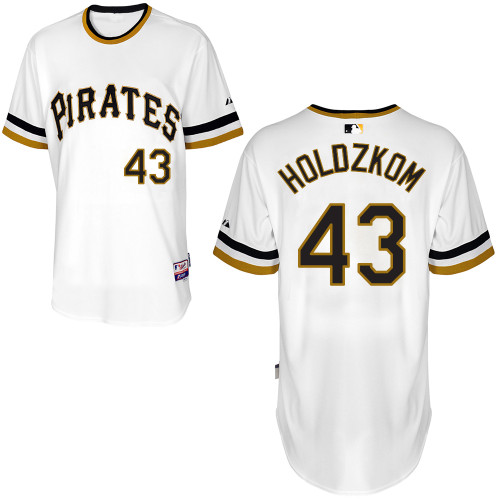 John Holdzkom #43 Youth Baseball Jersey-Pittsburgh Pirates Authentic Alternate White Cool Base MLB Jersey